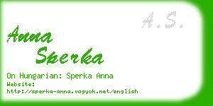 anna sperka business card